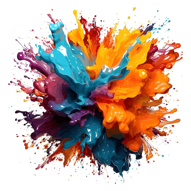 Ilustración de vector de salpicaduras de pintura colorida