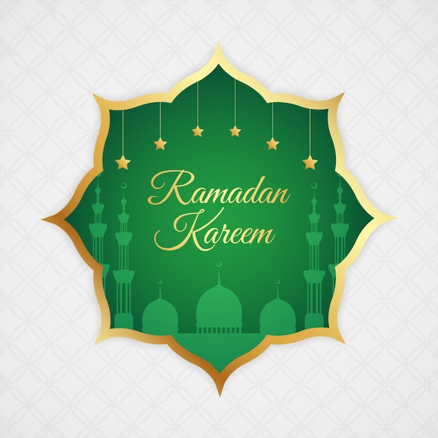 Ilustración de vector de saludo de deseos de Ramadán Kareem