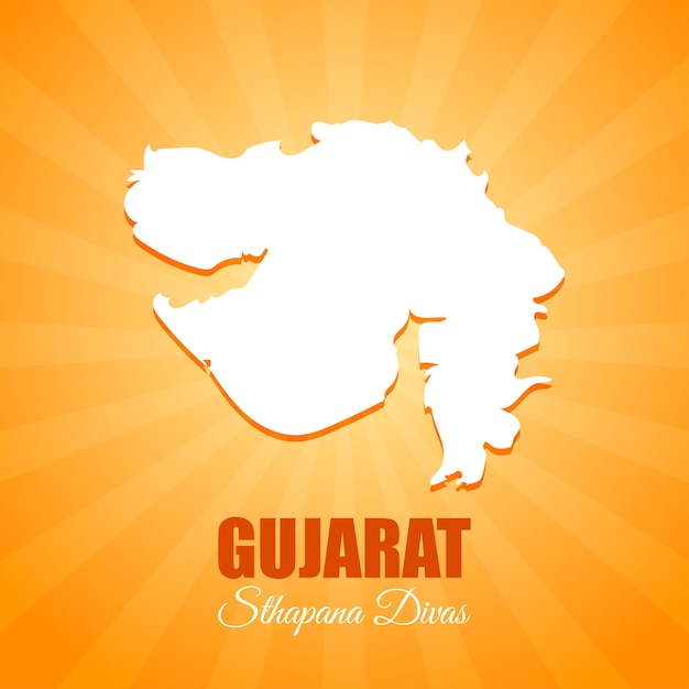 Ilustración de vector de saludo feliz día de Gujarat
