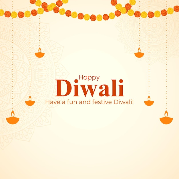 Ilustración de vector de saludo feliz Diwali