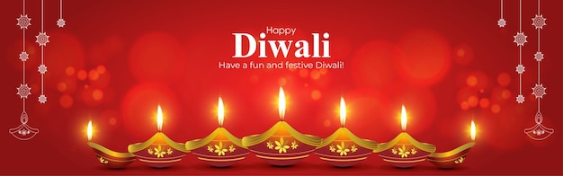 Ilustración de vector de saludo feliz diwali