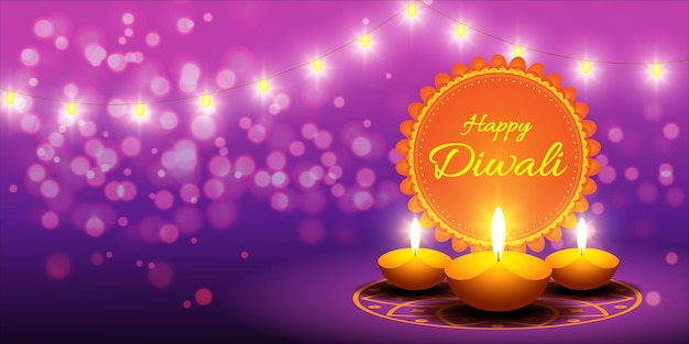 Vector ilustración de vector de saludo feliz diwali