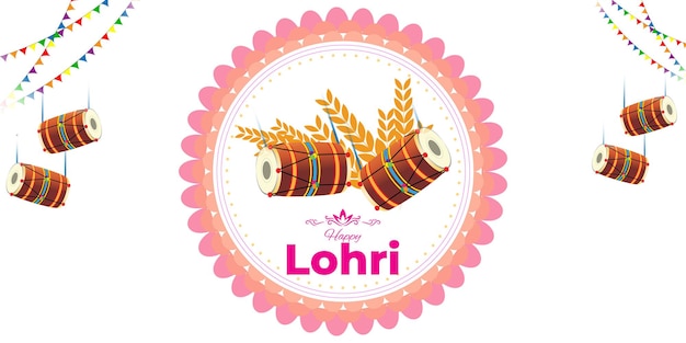 Vector ilustración de vector de saludo feliz lohri