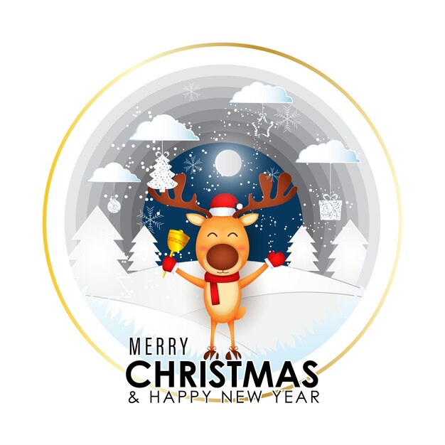 Ilustración de vector de saludo de feliz Navidad