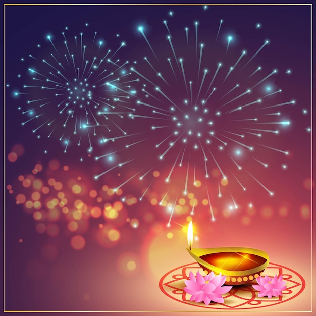 Ilustración de vector de saludo festival indio feliz Diwali