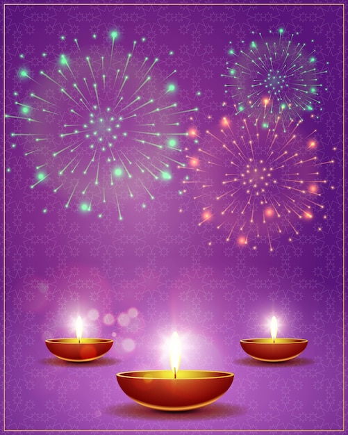 Ilustración de vector de saludo festival indio feliz diwali