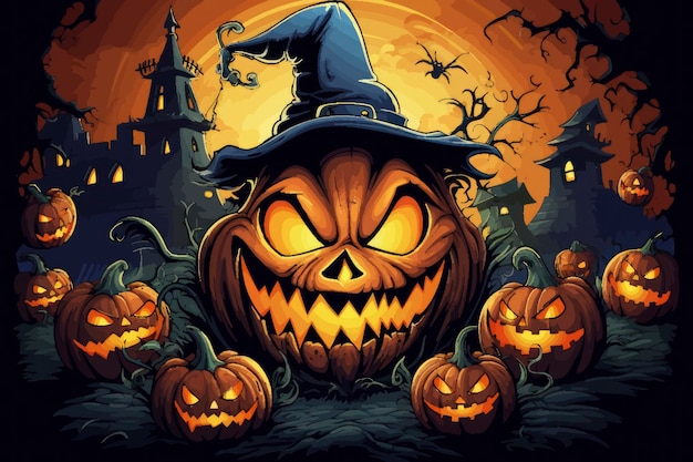 Ilustración de vector de saludo de halloween