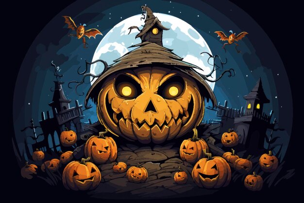 Ilustración de vector de saludo de Halloween