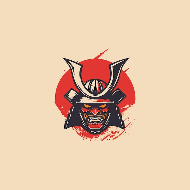 Ilustración de vector de samurai de máscara de Oni