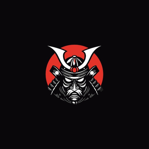 Ilustración de vector de samurai de máscara de Oni