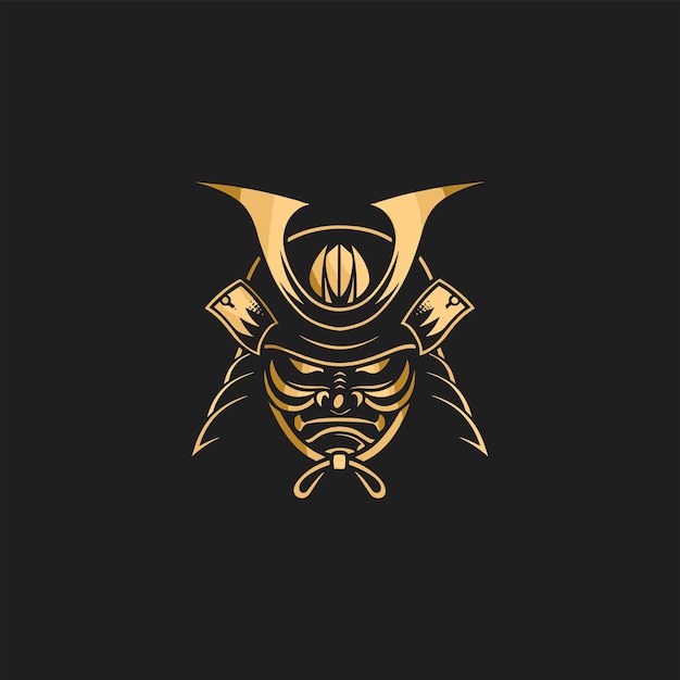 Ilustración de vector de samurai de máscara de Oni
