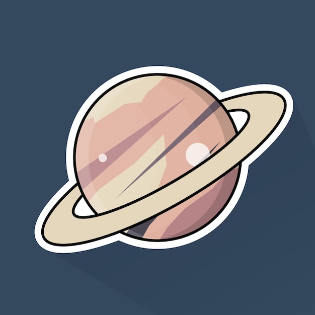 Vector ilustración del vector de saturno en diseño plano