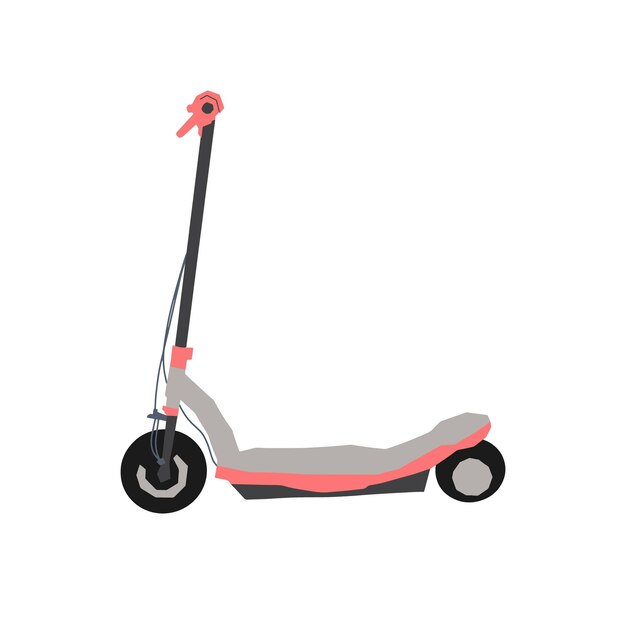 Vector ilustración de vector de scooter eléctrico transporte verde dibujado a mano en estilo contemporáneo simple