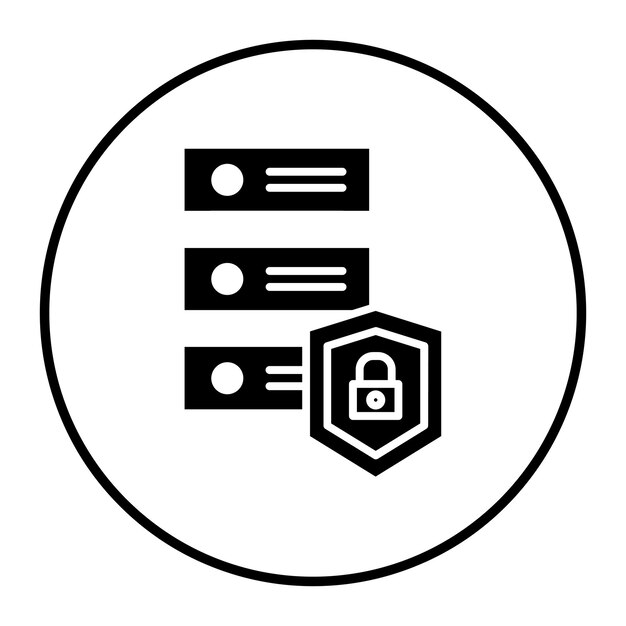 Ilustración del vector de seguridad del servidor