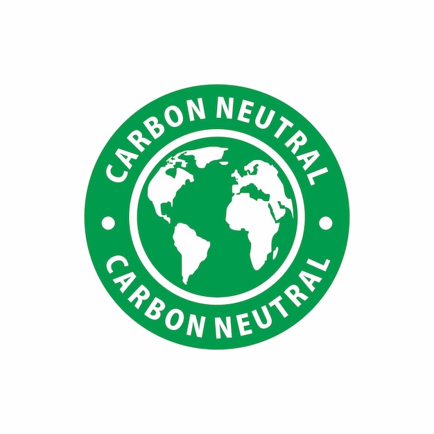 Ilustración de vector de sello de goma verde neutral de carbono