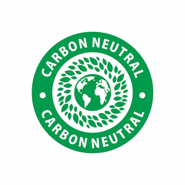 Ilustración de vector de sello de goma verde neutral de carbono