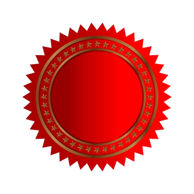 Ilustración de vector de sello rojo en blanco.