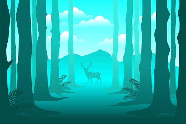 Ilustración de vector de selva de bosque