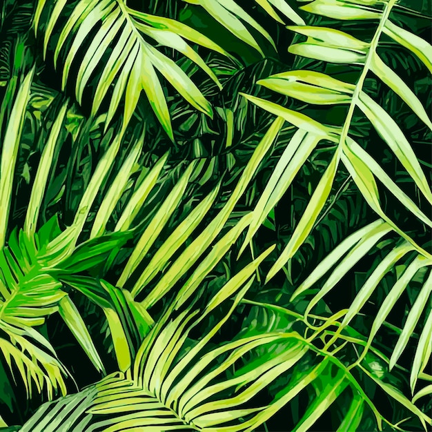 Vector ilustración de vector de selva con patrón de hojas tropicales impresión de verano de moda patrón exótico sin costuras turquesa