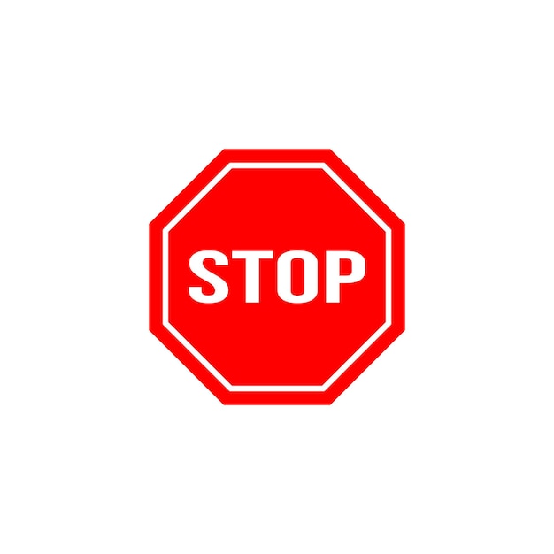 Ilustración de Vector de señal de stop roja de pared