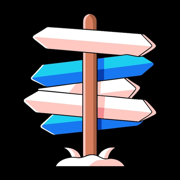 Ilustración del vector de señalización direccional de la flecha de la señalización de carreteras de doble cara