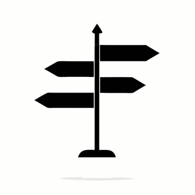 Ilustración del vector de señalización direccional de la flecha de la señalización de carreteras de doble cara