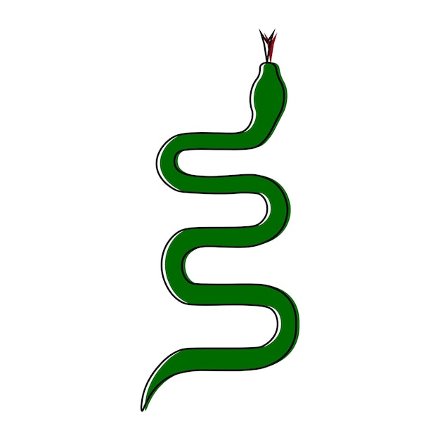 Ilustración de vector de una serpiente en un estilo plano