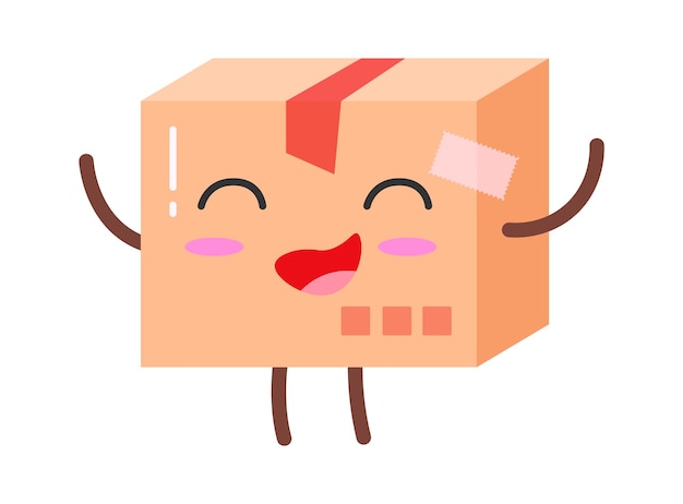 Ilustración de Vector de servicio de entrega de paquete de dibujos animados feliz