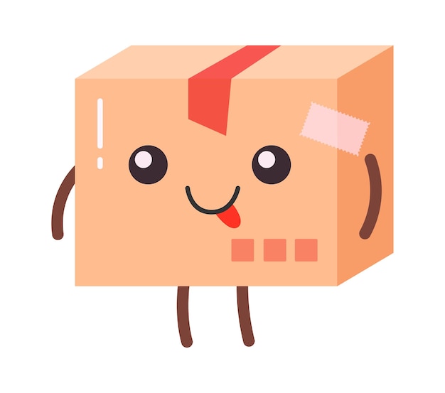 Ilustración de Vector de servicio de entrega de paquete de dibujos animados haciendo muecas