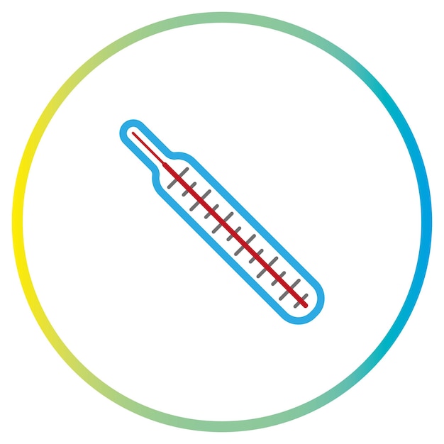 Ilustración del vector de signos lineales del icono del termómetro médico