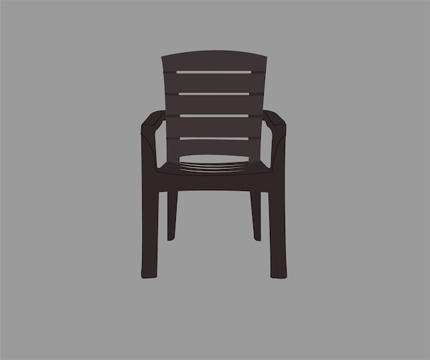 Ilustración de vector de silla de plástico marrón