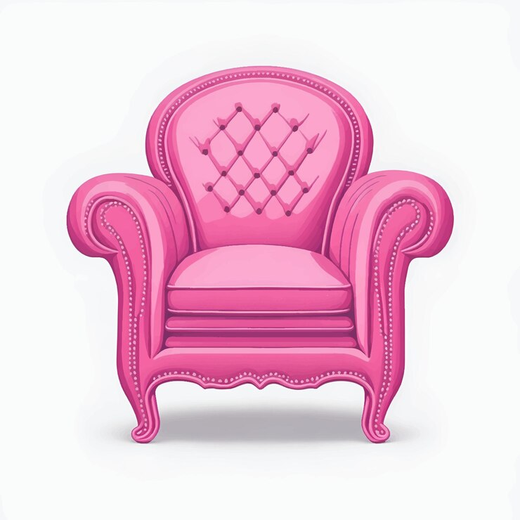 Vector ilustración de vector de sillón de sofá de color rosa