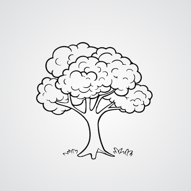 Ilustración de vector de silueta de árbol Diseño de logotipo de árbol