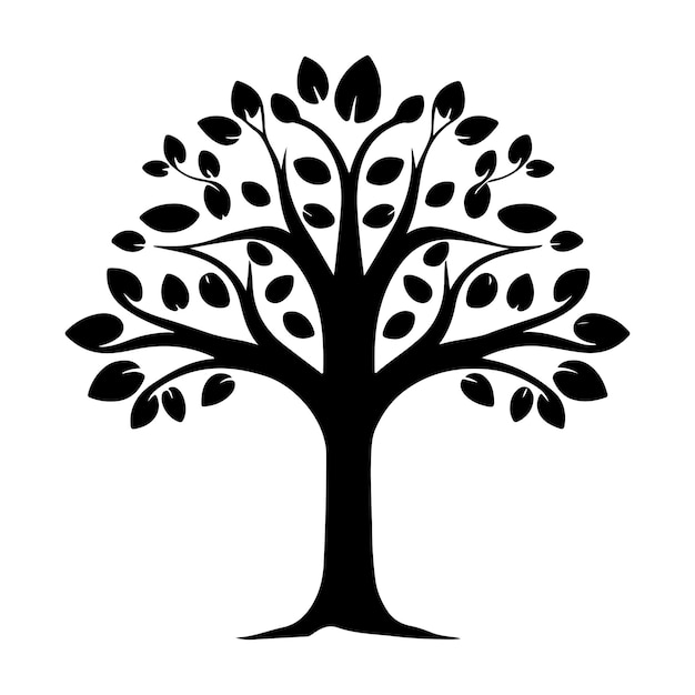 Ilustración de vector de silueta de árbol de vector libre