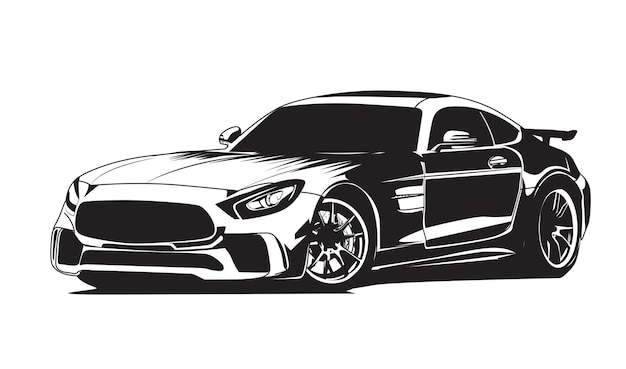 Ilustración de vector de silueta de coche