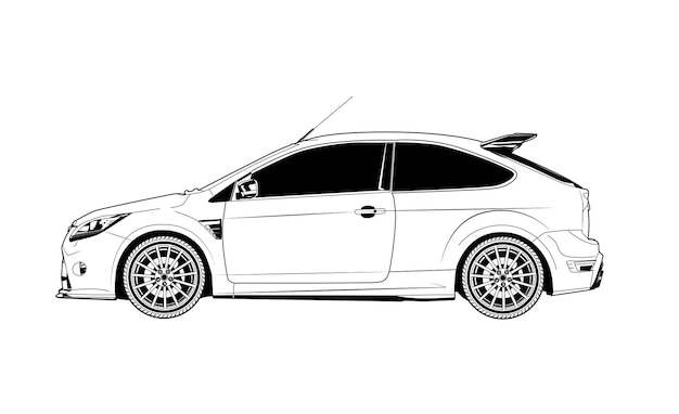 Ilustración de vector de silueta de coche