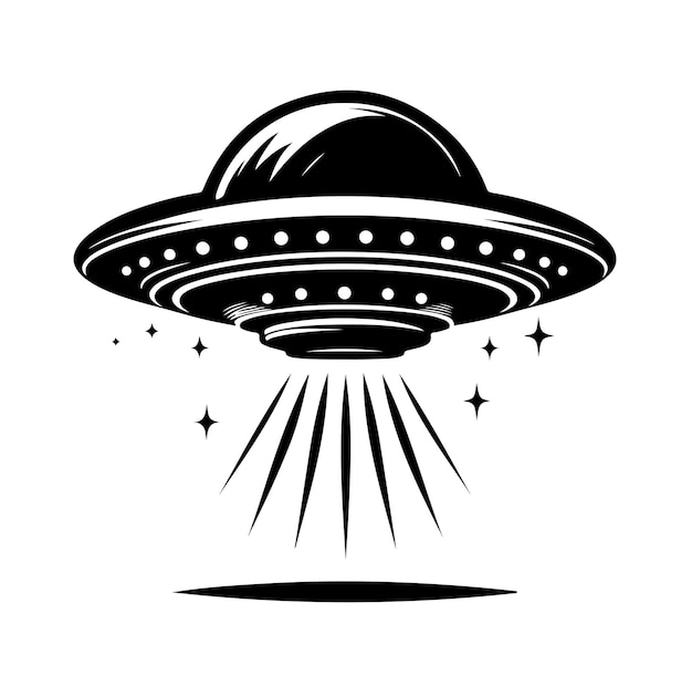 Ilustración del vector de silueta del conjunto de elementos de OVNI