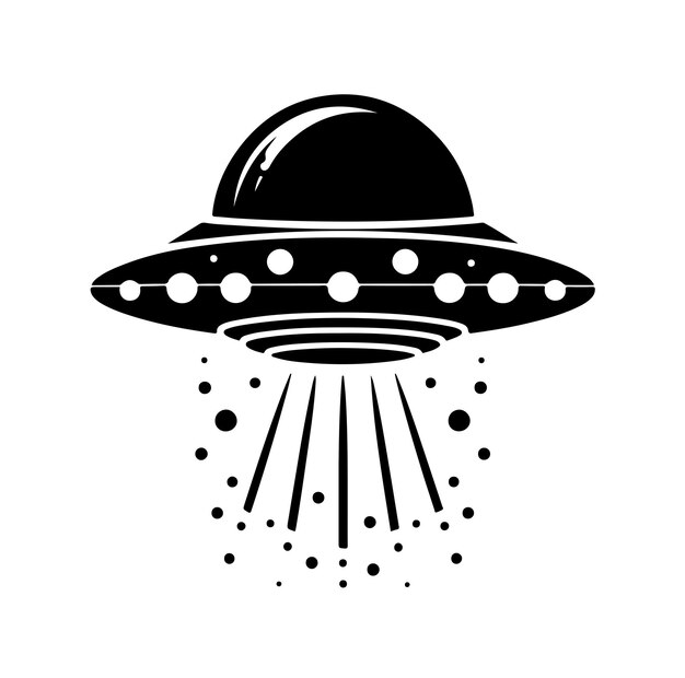 Ilustración del vector de silueta del conjunto de elementos de OVNI