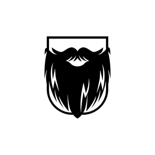 Ilustración de vector de silueta de diseño de logotipo de barba de hombres simples