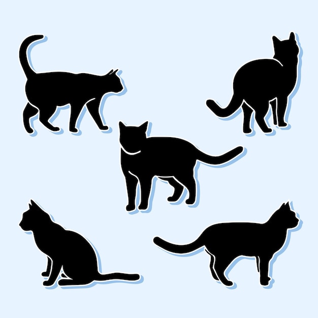 Ilustración de vector de silueta de gato