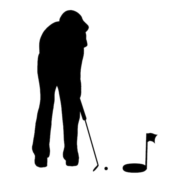 Ilustración de vector de silueta de golfista simple