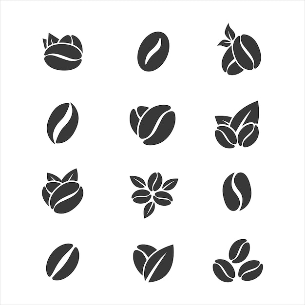Ilustración de vector de silueta de grano de café día internacional del café
