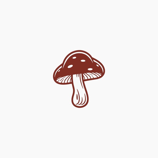 Ilustración de vector de silueta de hongo de consumo de alimentos de diseño de logotipo de hongo ostra