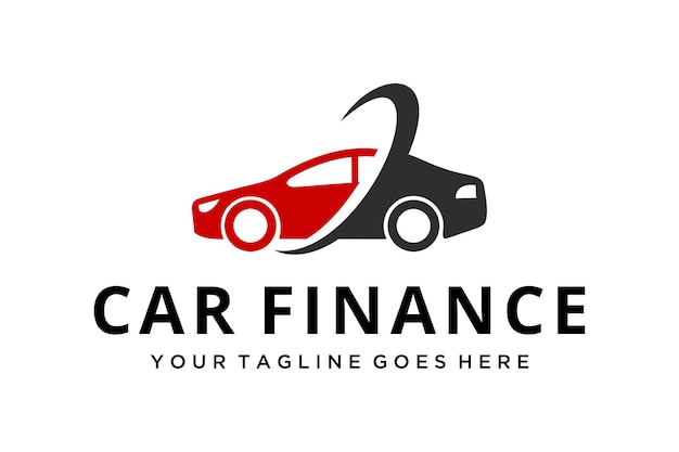 Ilustración de vector de silueta de icono de diseño de logotipo de coche de estilo financiero automotriz