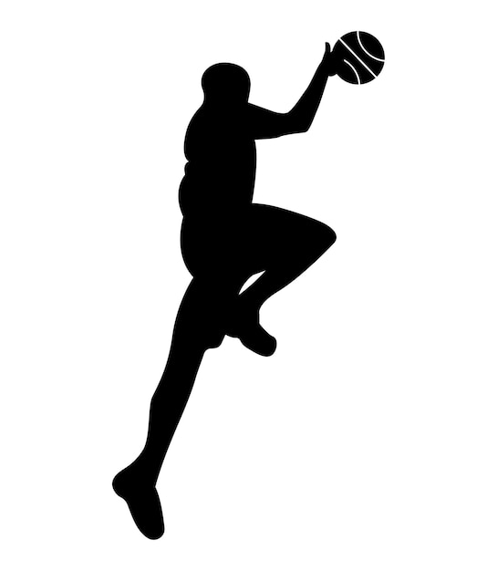 Vector ilustración de vector de silueta de jugador de baloncesto