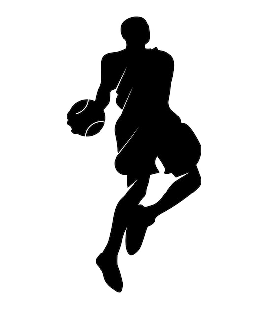 Ilustración de vector de silueta de jugador de baloncesto