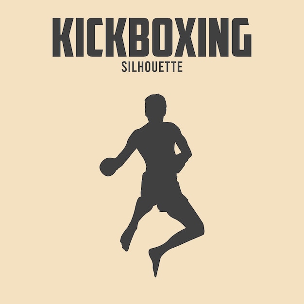 Ilustración de vector de silueta de jugador de kickboxing 03