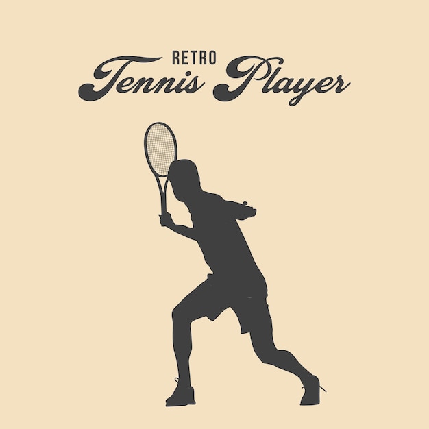 Vector ilustración de vector de silueta de jugador de tenis