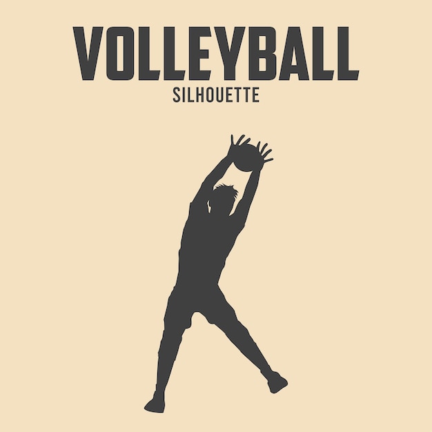 Ilustración de vector de silueta de jugador de voleibol 08