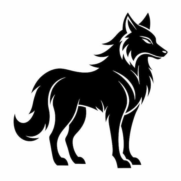 Ilustración de vector de silueta de lobo